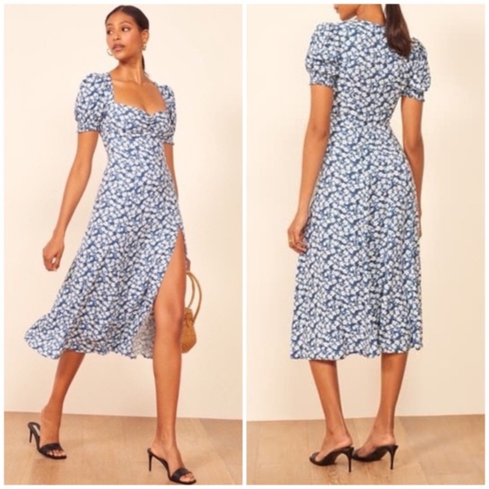 Reformation Lacey Midi Dress in Raquel